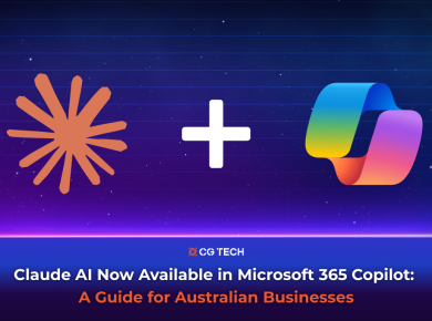 Banner showing Anthropic Claude AI and Microsoft 365 Copilot logos, highlighting Claude AI now available in Microsoft 365 Copilot for Australian businesses.