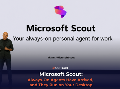 Satya Nadella presenting Microsoft Scout at Build 2026, described as your always-on personal agent for work.