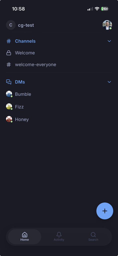 Screenshot of Buzz IOS app.
